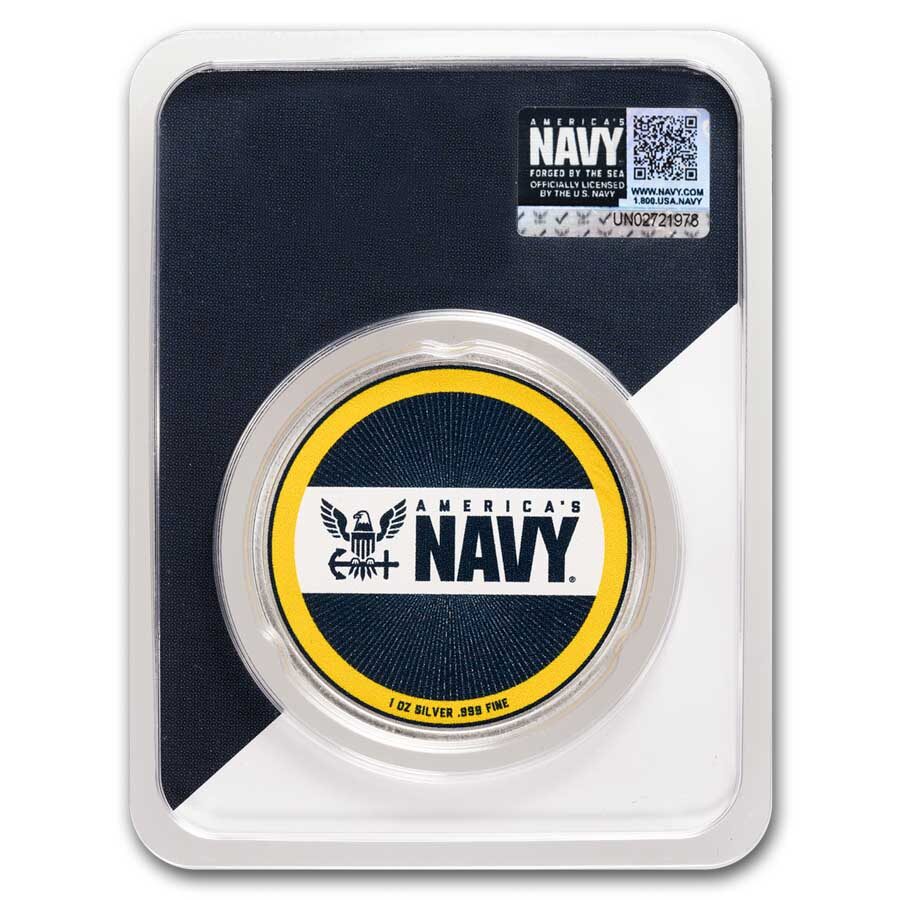 1 oz Silver Colorized Round - United States Navy Emblem