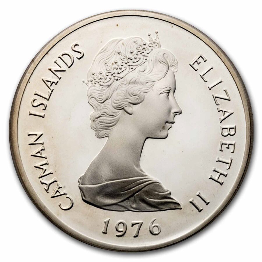 1976 Cayman Islands "Six-Queens of England" Silver $50 Proof