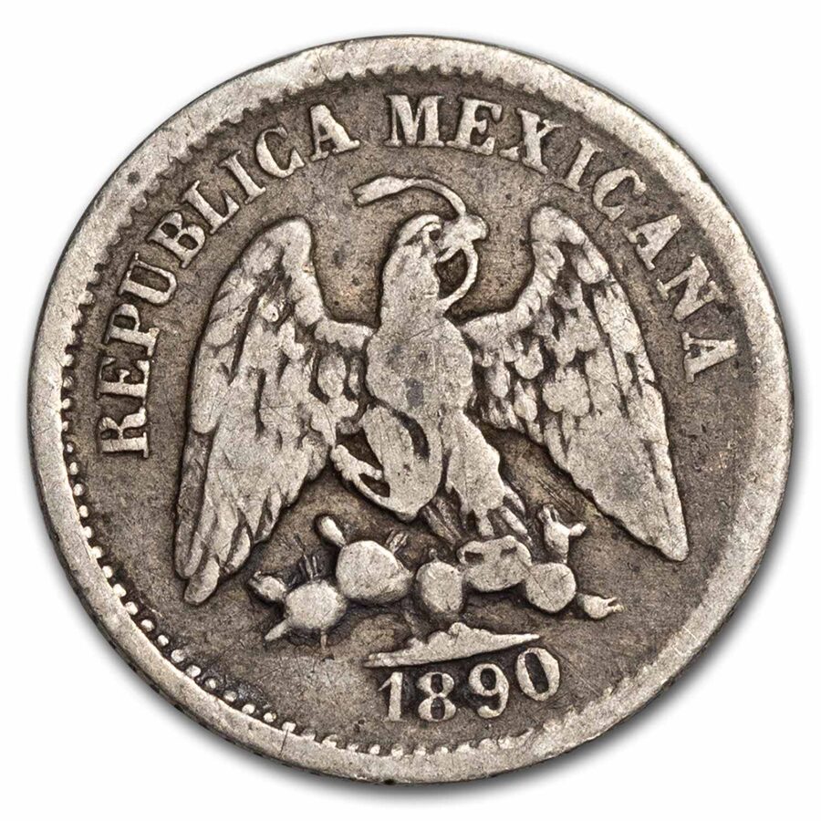 1877-1893 Mexico Silver 5 Centavos Avg Circ (ASW. 0393)