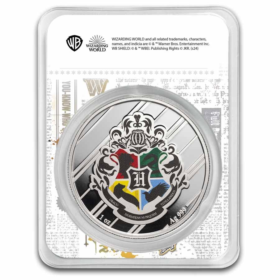 Harry Potter 1 oz Silver Houses; Hufflepuff Colorized with TEP