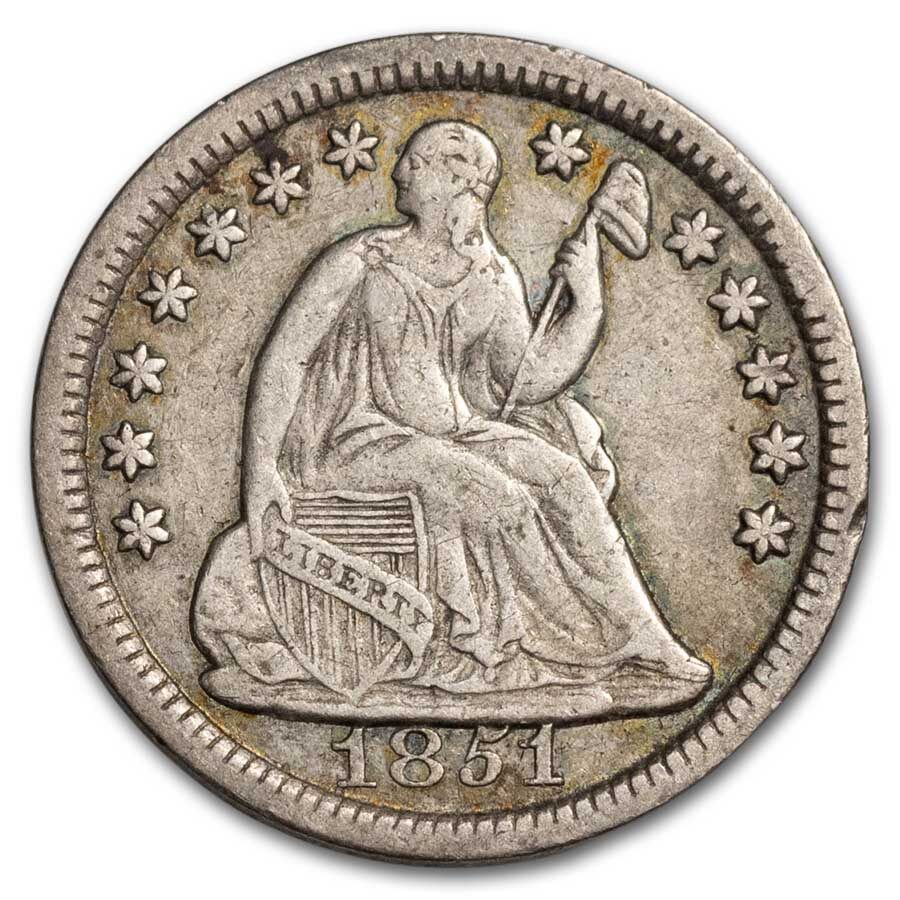 1851 Liberty Seated Half Dime VF