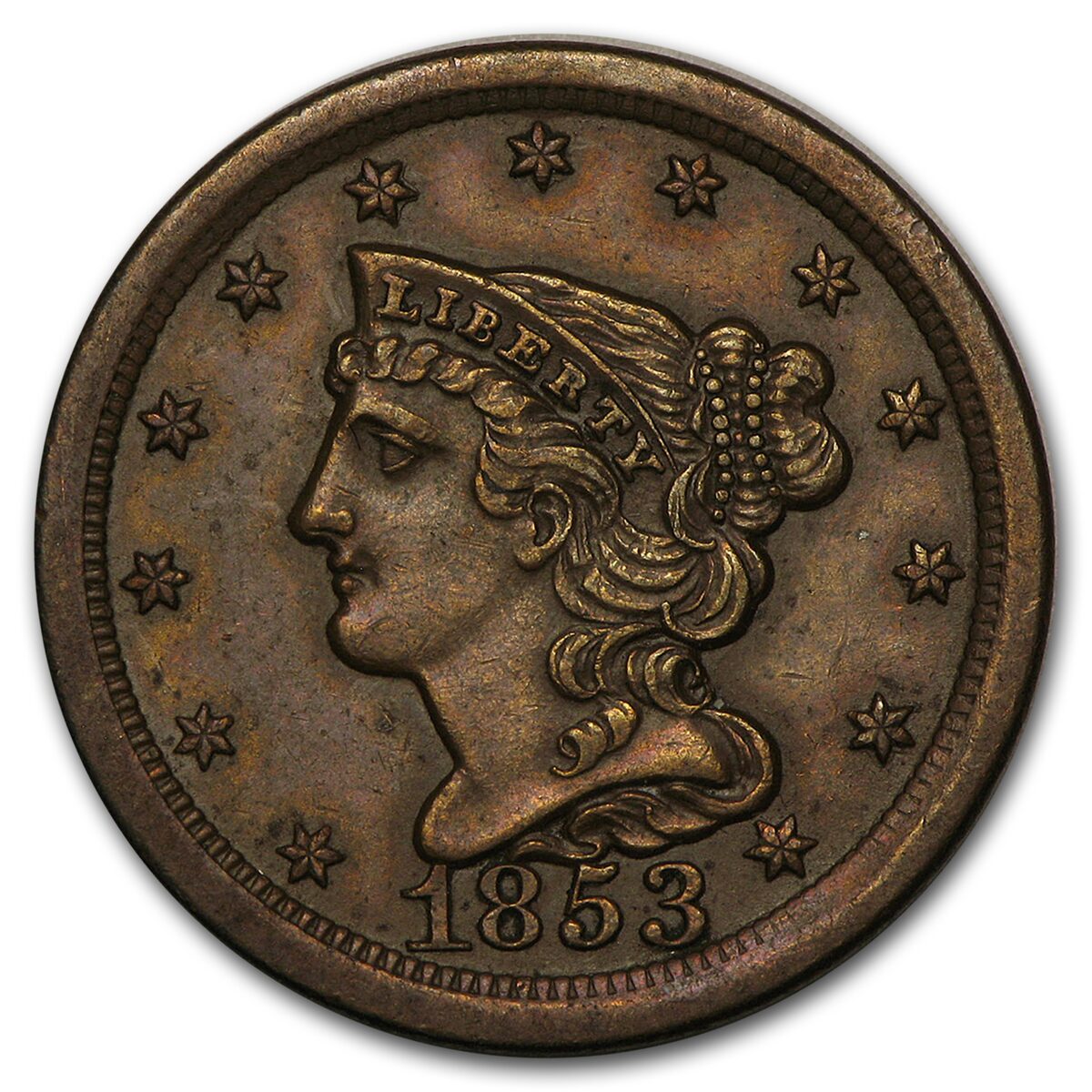 1853 Half Cent AU
