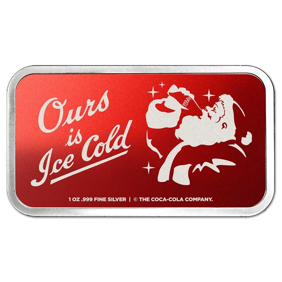 Coca-Cola® 1 oz Silver Santa Colorized Bar