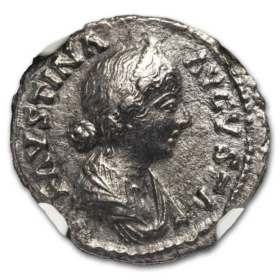 Rome AR Denarius Faustina Jr. 147-75/6 AD XF NGC (Random Coin)