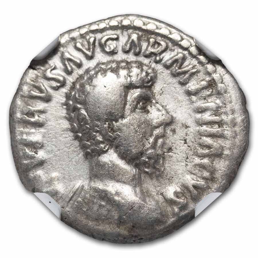 Roman AR Denarius Lucius Veras (161-69 AD) Fine NGC (Random Coin)