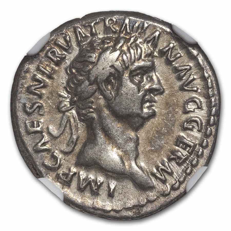 Roman Empire AR Denarius Trajan 98-117 AD Ch VF NGC (Random Coin)