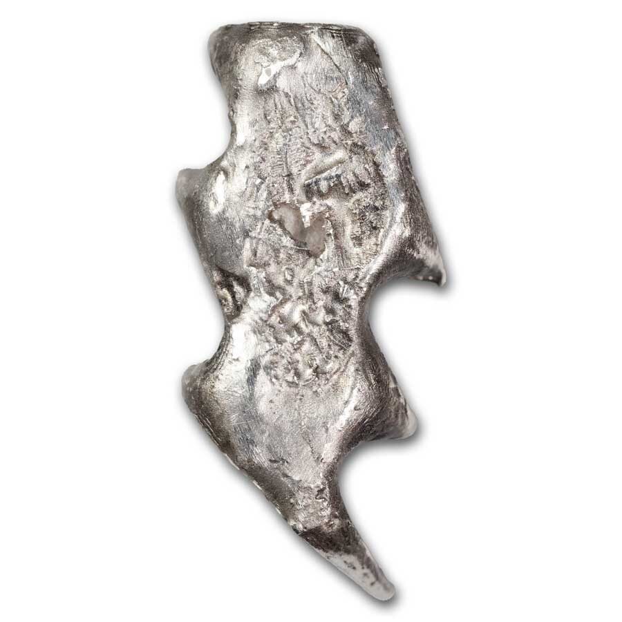 1 oz Hand Poured Silver - Lightning Bolt