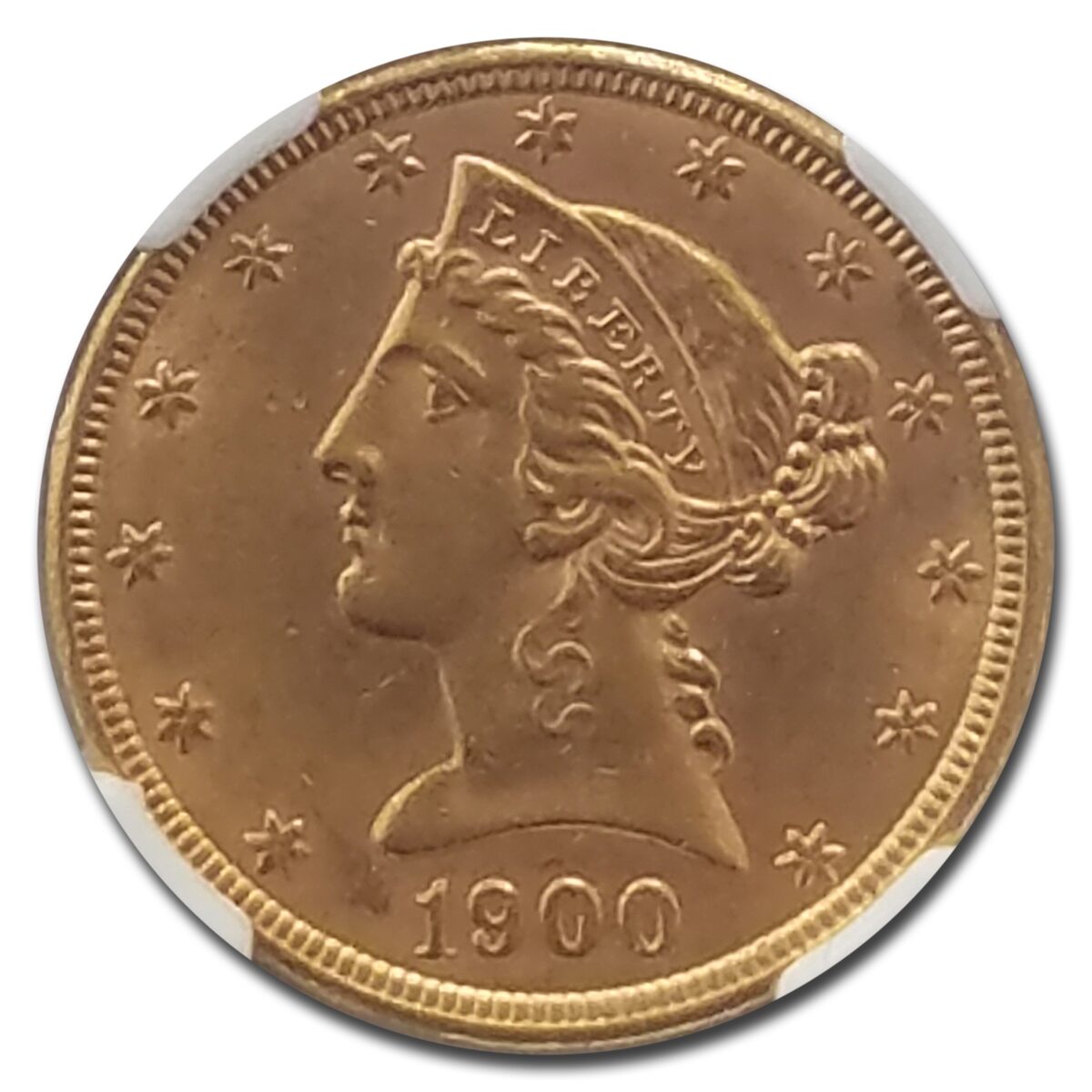 1900 $5 Liberty Gold Half Eagle MS-61 NGC