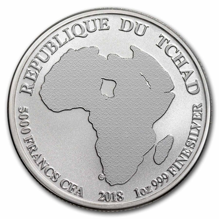 2018 Chad 1 oz Silver African Lion (BU)