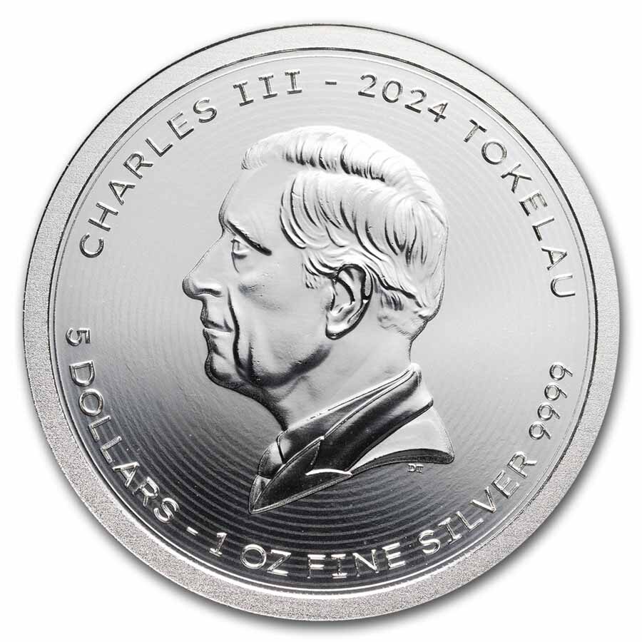 2024 Tokelau 1 oz Silver $5 Vivat Humanitas BU