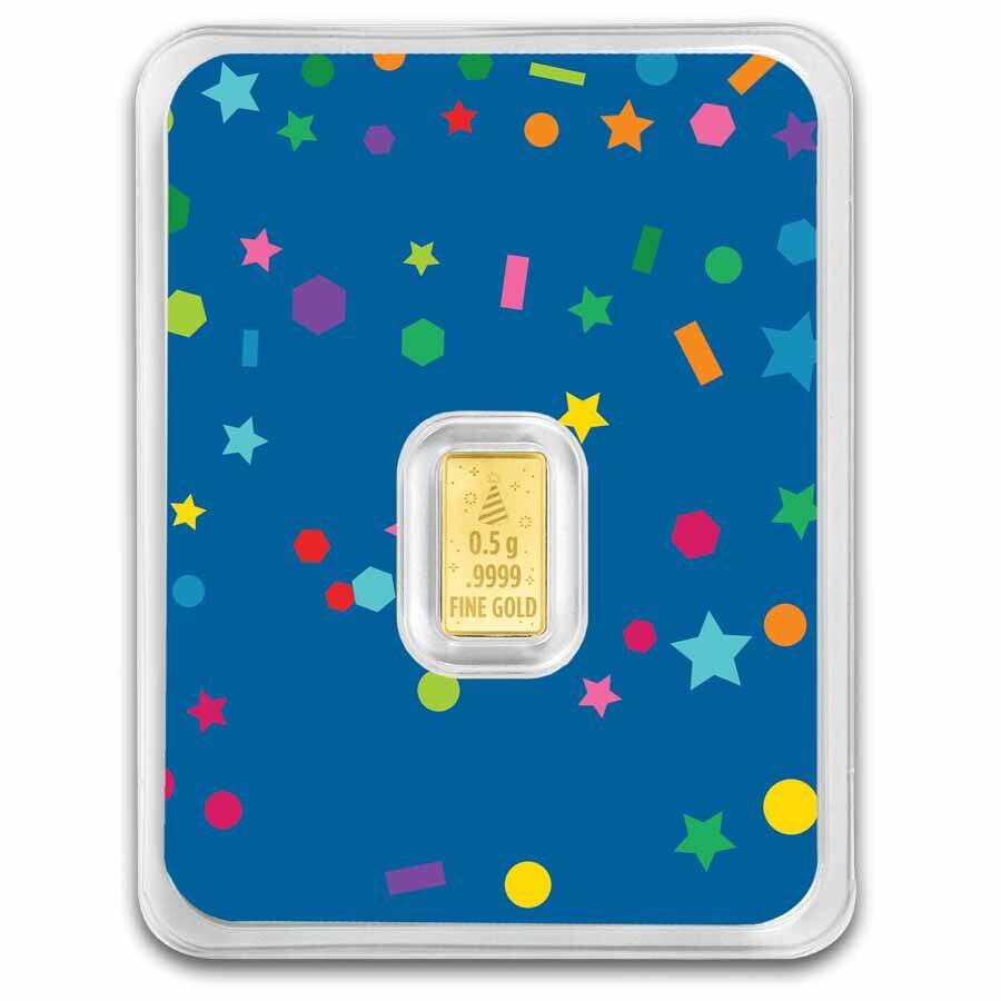 1/2 gram Gold Bar - Happy Birthday (Confetti Card TEP)