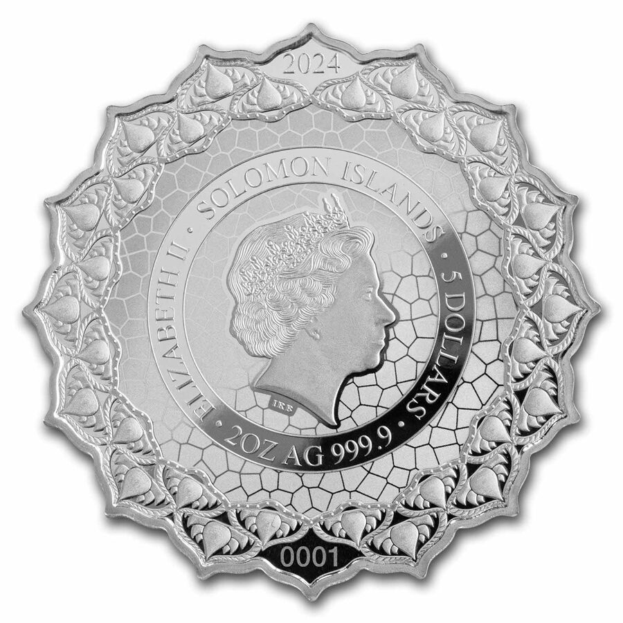 2024 PAMP 2 oz Silver $5 Lotus of the 7th Chakra Proof