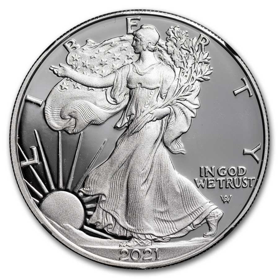 2021-S American Silver Eagle (Type 2) PF-70 NGC (FDI, Mercanti)