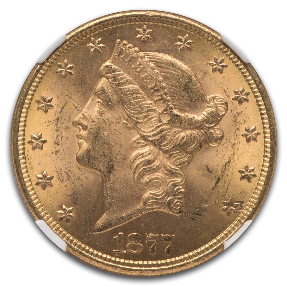 1877-S $20 Liberty Gold Double Eagle MS-63 NGC