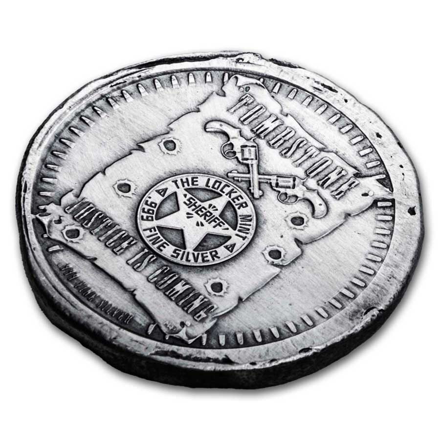 2 oz Hand Poured Silver Round - Tombstone