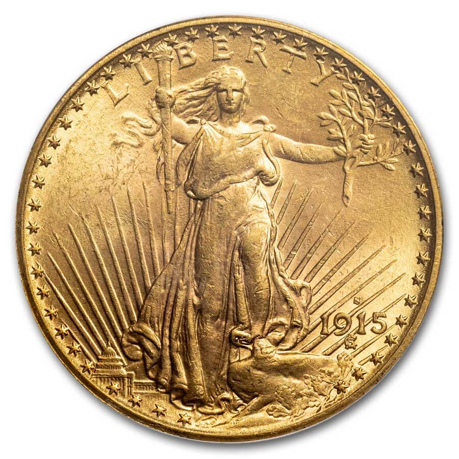 1915-S $20 St Gaudens Gold Double Eagle MS-63 PCGS