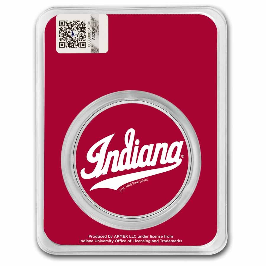 Indiana University 1 oz Silver Colorized Round (in TEP)