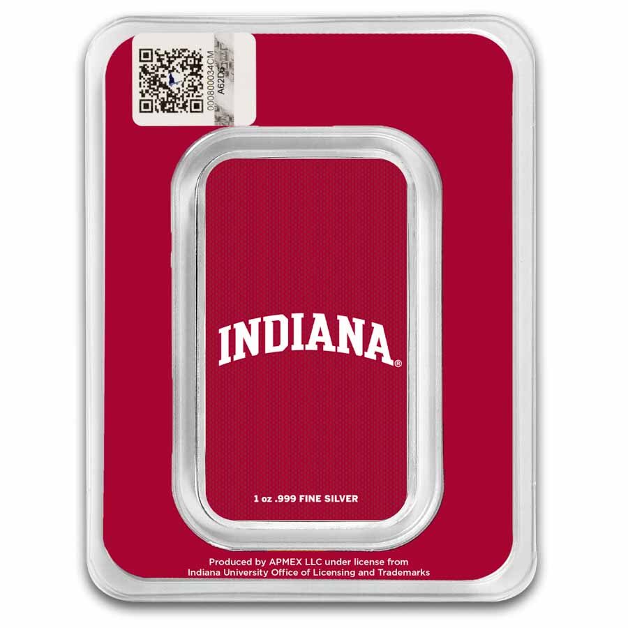 Indiana University 1 oz Silver Colorized Bar (in TEP)