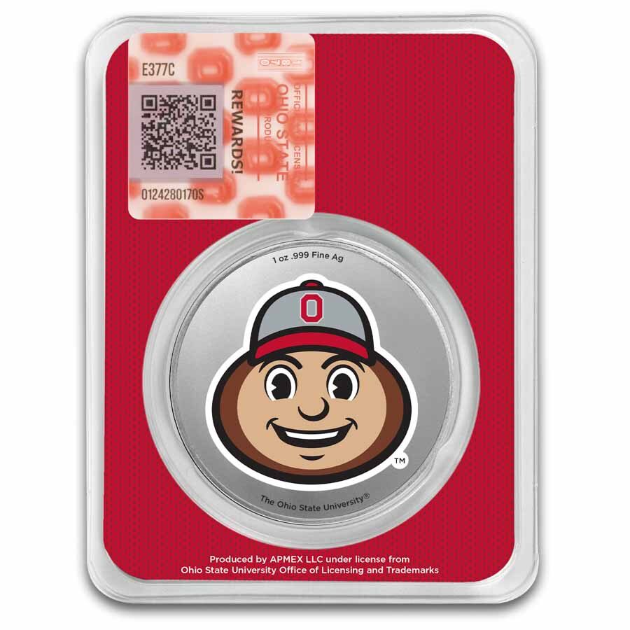 Ohio State University 1 oz Silver Colorized Round (in TEP)