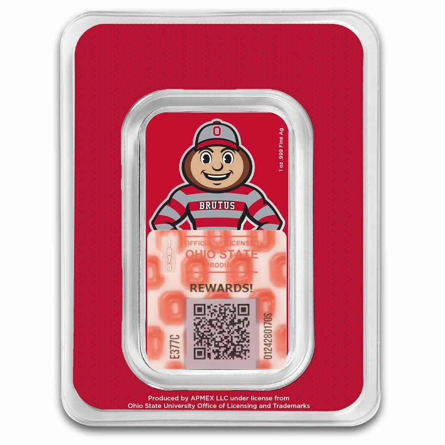 Ohio State University 1 oz Silver Colorized Bar (in TEP)
