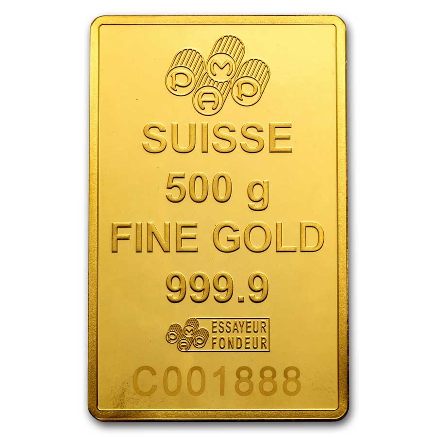 500 gram Gold Bar - PAMP Lady Fortuna Veriscan® (In Assay)