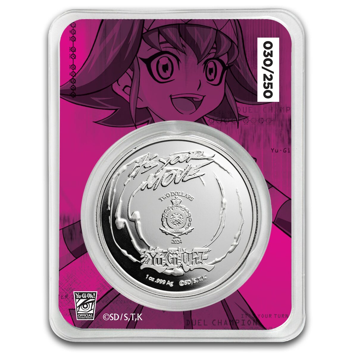 2024 Niue 1 oz Color Ag $2 Yu-Gi-Oh! - Allie, In TEP