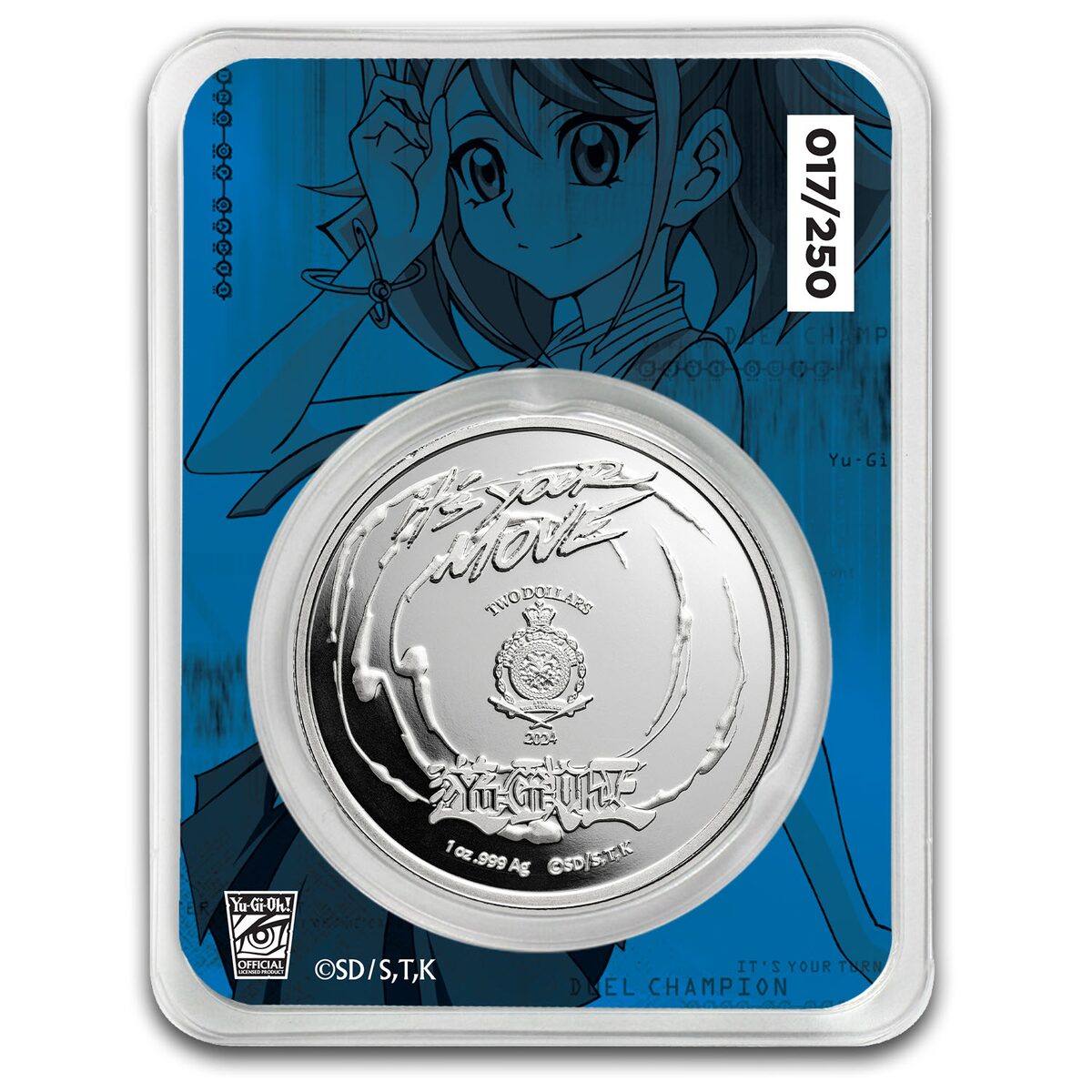 2024 Niue 1 oz Color Ag $2 Yu-Gi-Oh! - Zuzu Boyle, In TEP