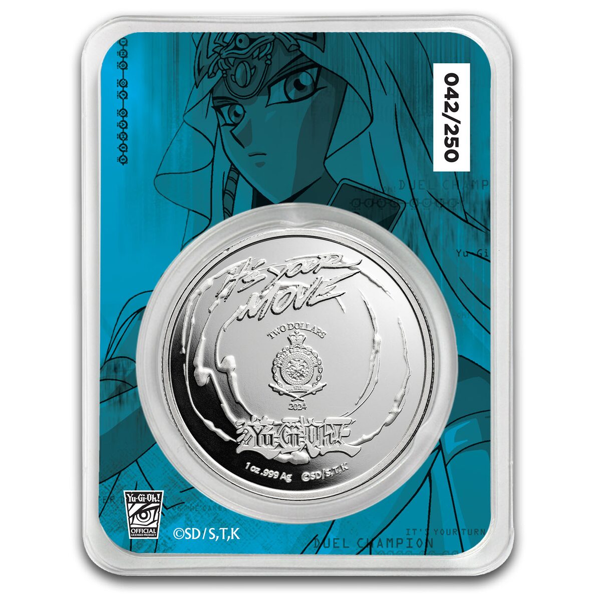 2024 Niue 1 oz Color Ag $2 Yu-Gi-Oh! - Ishizu Ishtar, In TEP