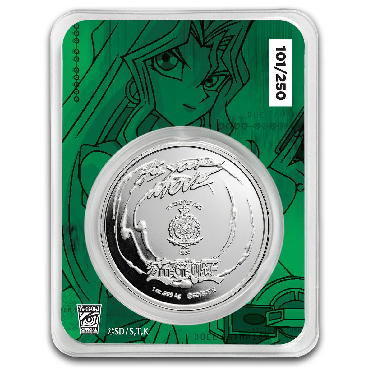 2024 Niue 1 oz Color Ag $2 Yu-Gi-Oh! - Mai Valentine, In TEP