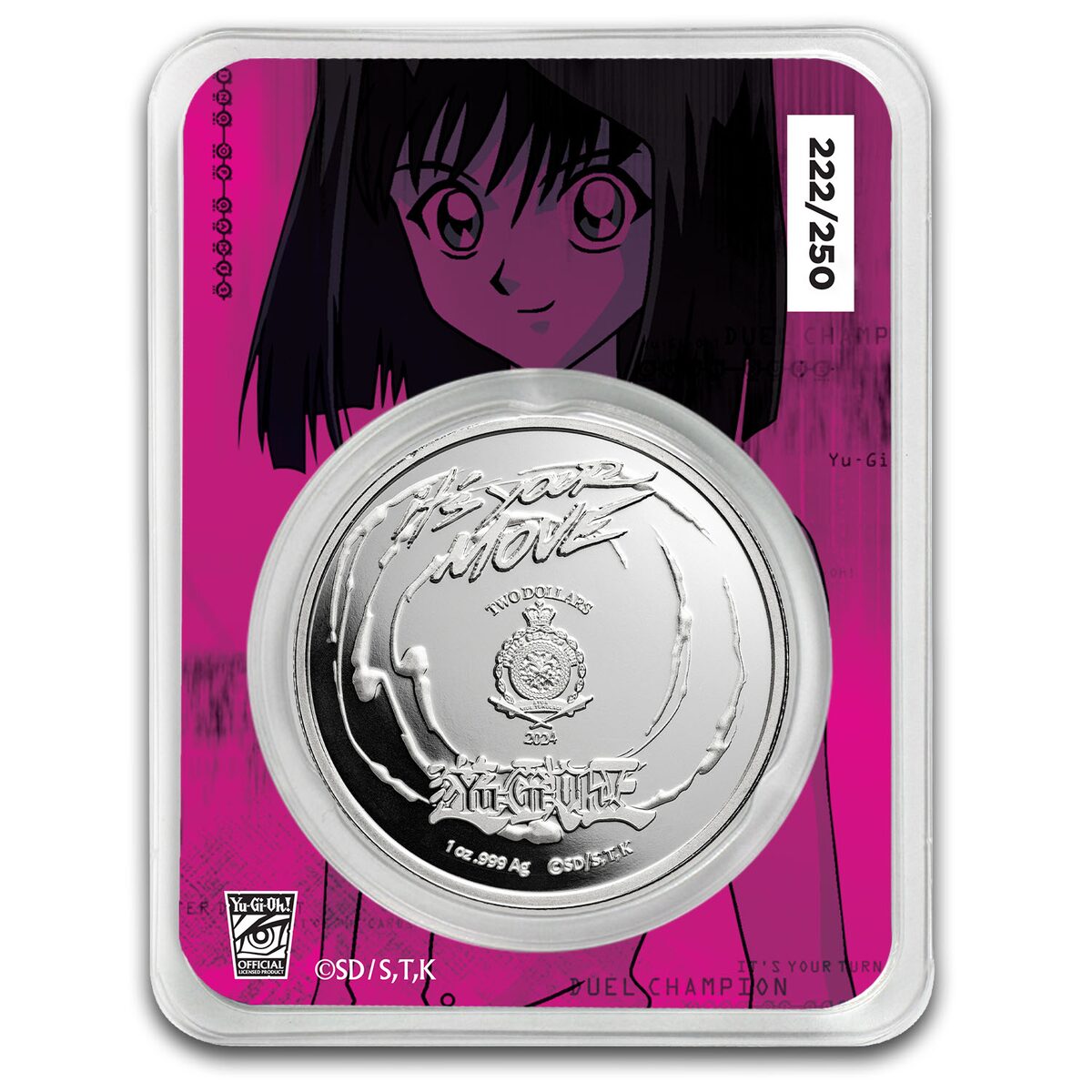 2024 Niue 1 oz Color Ag $2 Yu-Gi-Oh! - Téa Gardner, In TEP