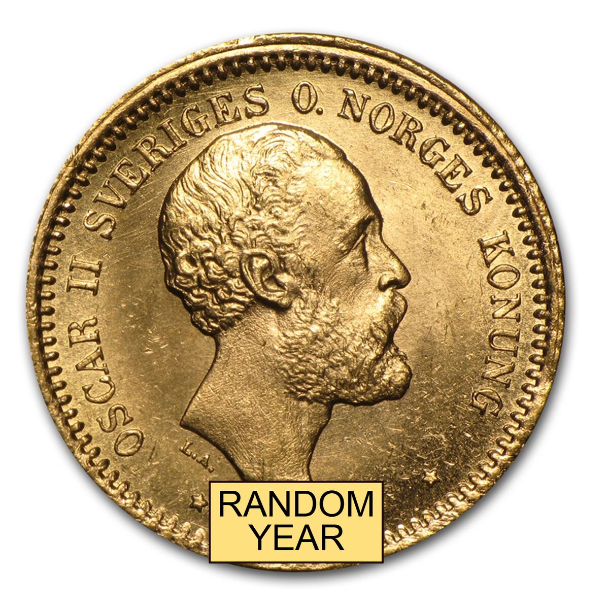 Sweden Gold 10 Kronor (Random) BU