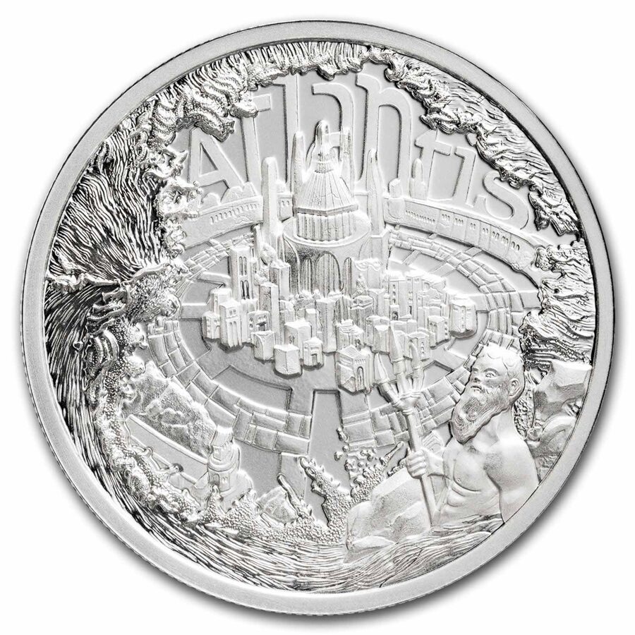2 oz Silver Round - Legendary Realms: Lost City of Atlantis (HR)