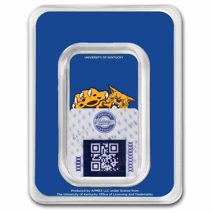University of Kentucky 1 oz Silver Colorized Bar (in TEP)