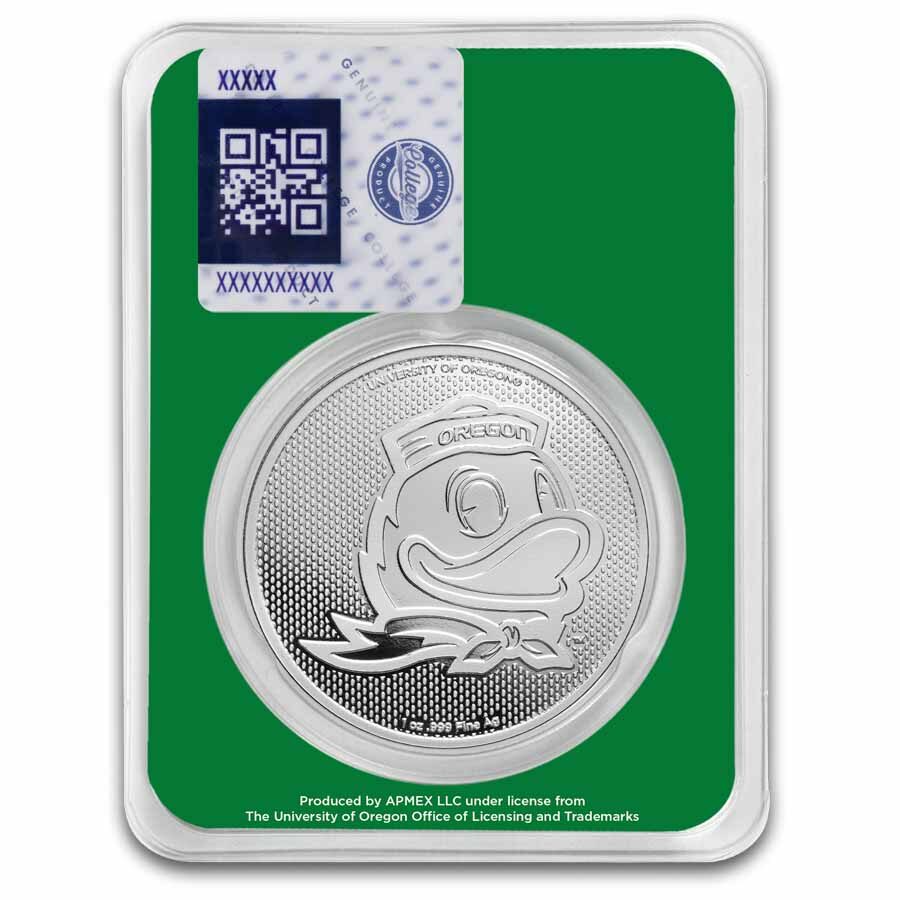 University of Oregon 1 oz Silver Round (in TEP)