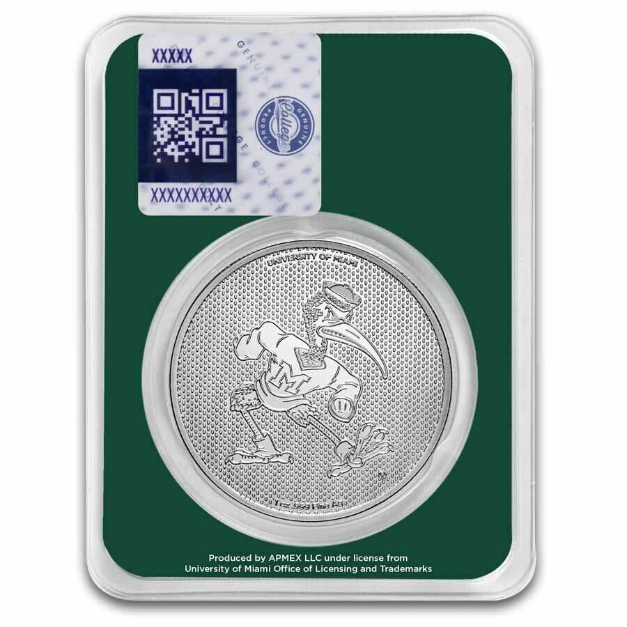 University of Miami 1 oz Silver Round (in TEP)
