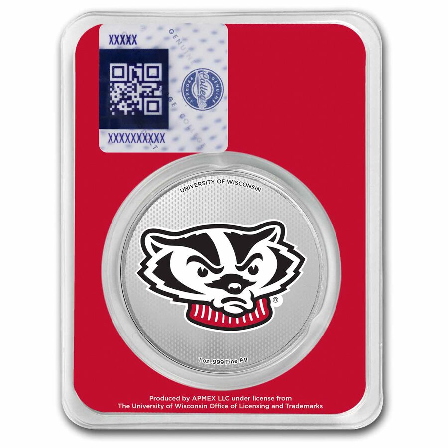 University of Wisconsin 1 oz Silver Colorized Round (in TEP)