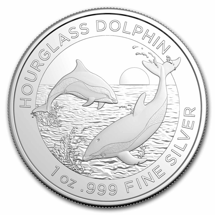 2024 AUS 1 oz Silver Hourglass Dolphin MS-70 PCGS (First Day)