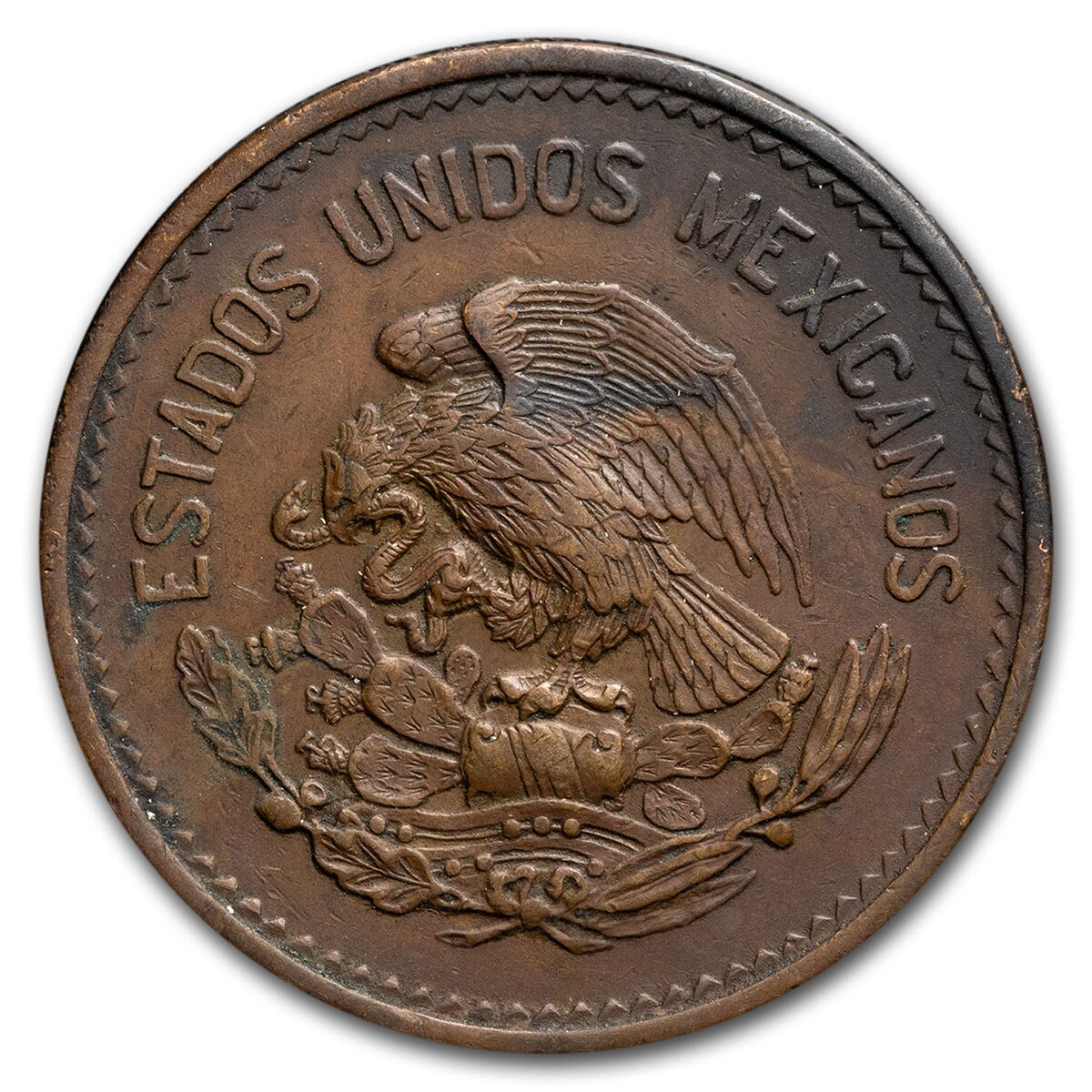 1955-1971 Mexico 20 Centavos Pyramid of the Sun Avg Circ