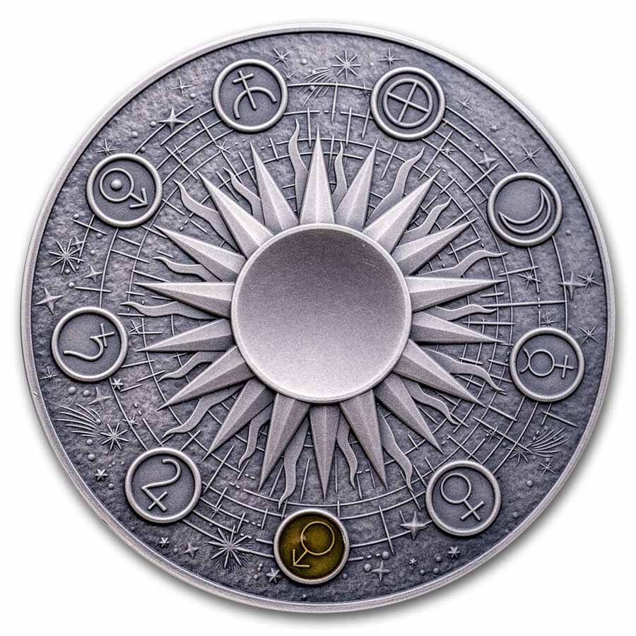 2024 Republic of Ghana 2 oz Silver Solar System: Mars
