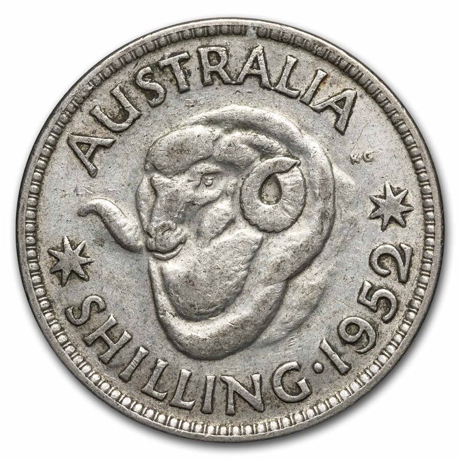 1950-1952 Australia Silver Shilling George VI Avg Circ