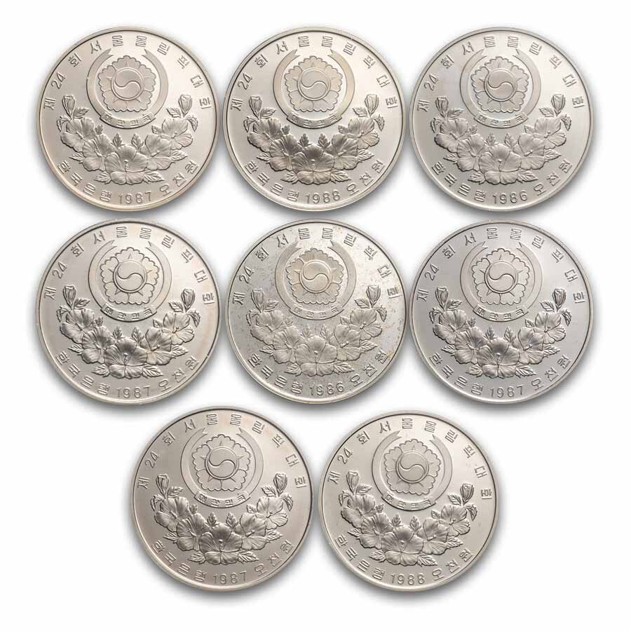 1986-1988 South Korea 1/2 oz Silver 5000 Won Seoul Olympics Proof