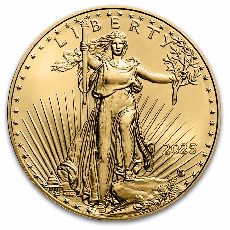 2025 1/2 oz American Gold Eagle - w/Starry Night Nativity Card