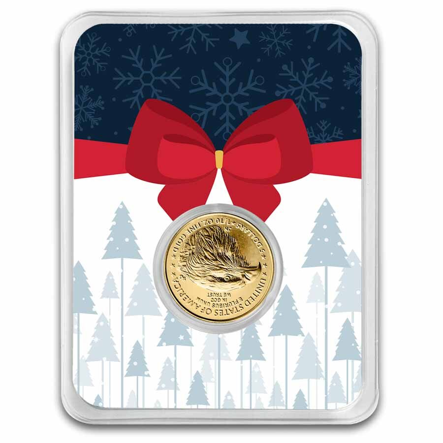 2025 1/10 oz American Gold Eagle - w/Gift Wrap Pine Woods Card