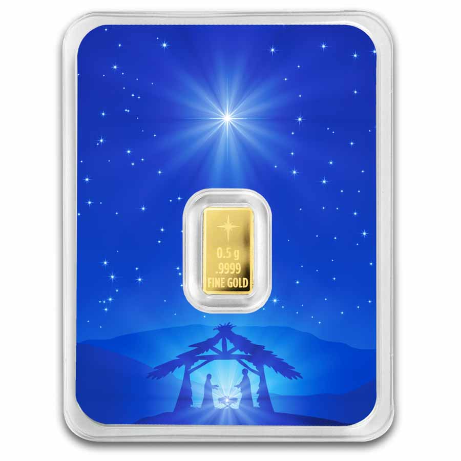 1/2 gram Gold Bar - Holy Cross (w/Star of Bethlehem Card, In TEP)