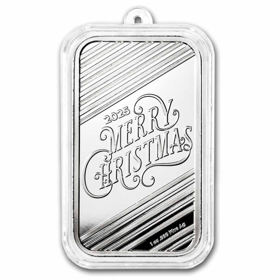 2025 1 oz Silver Colorized Bar - Baby's First Christmas