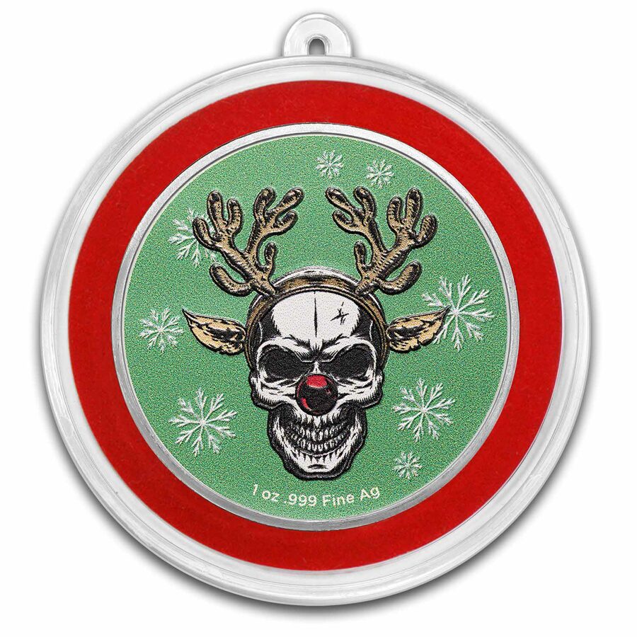 1 oz Silver Colorized Round - Naughty Santa