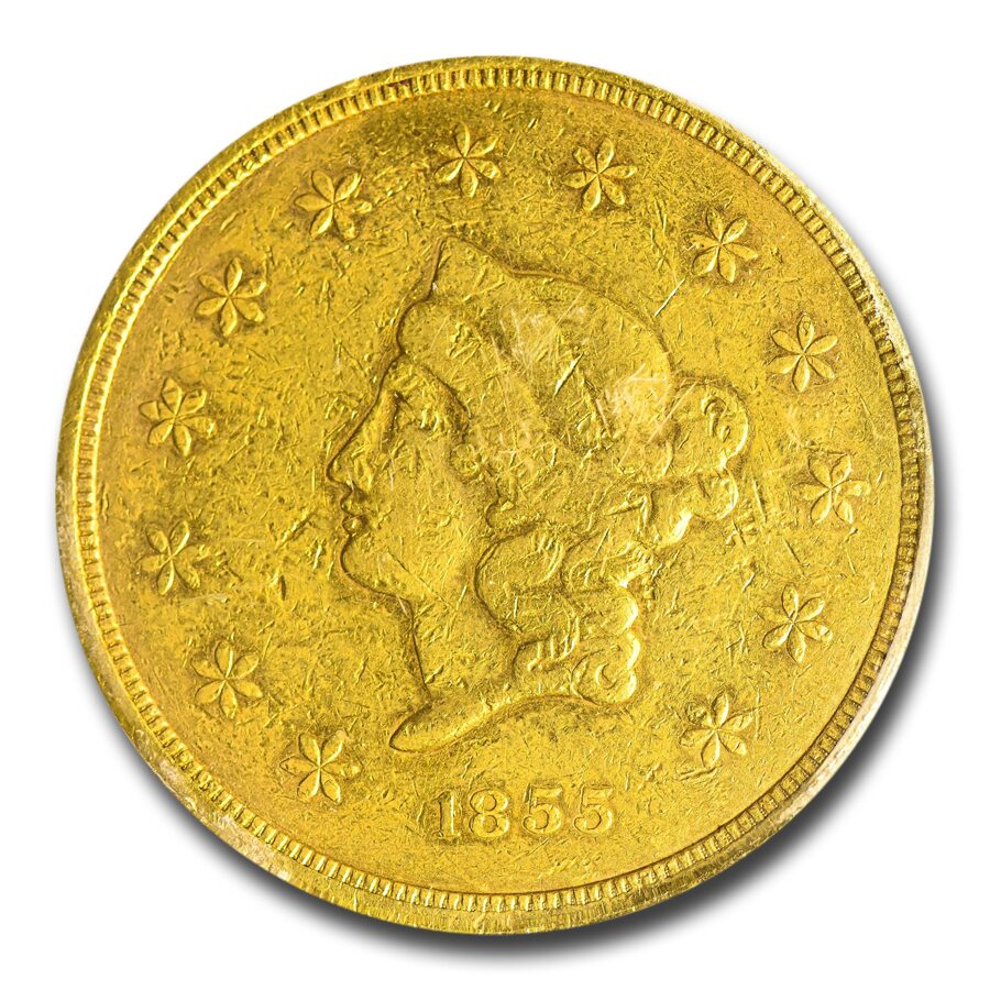 1855 $50 Wass Molitor Gold California Gold Rush VF-30 PCGS