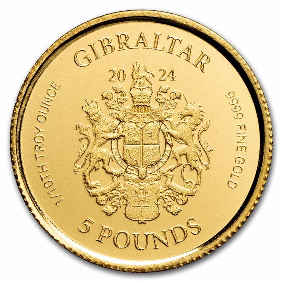 2024 Gibraltar 1/10 oz Gold Lady Justice BU