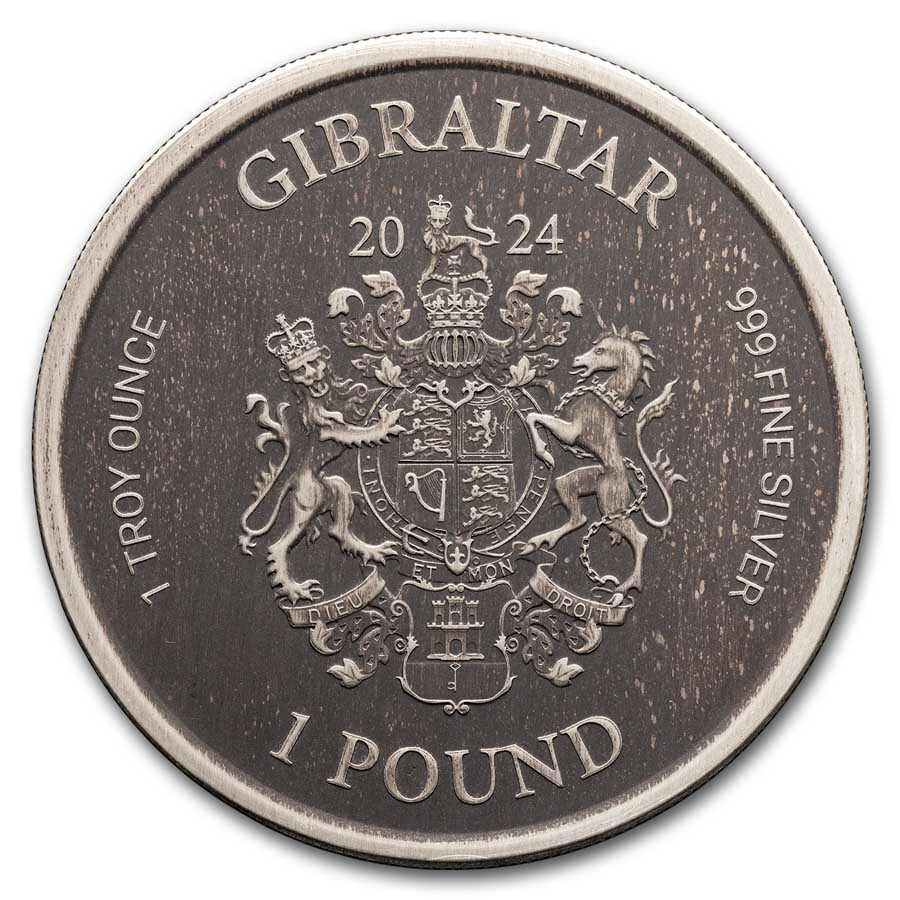 2024 Gibraltar 1 oz Silver Lady Justice Antique