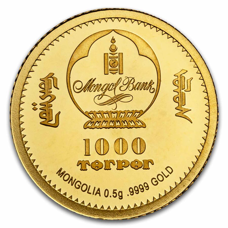 2025 Mongolia 1/2 gram Proof Gold Lunar Year of the Snake